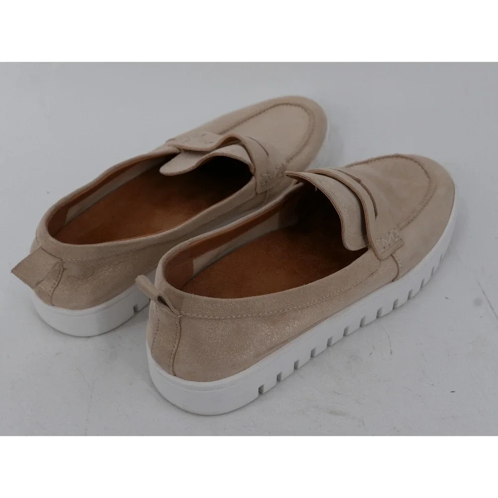 Vionic Uptown Loafers Shoes Beige Suede Slip On Comfort Flats Women's Size 9